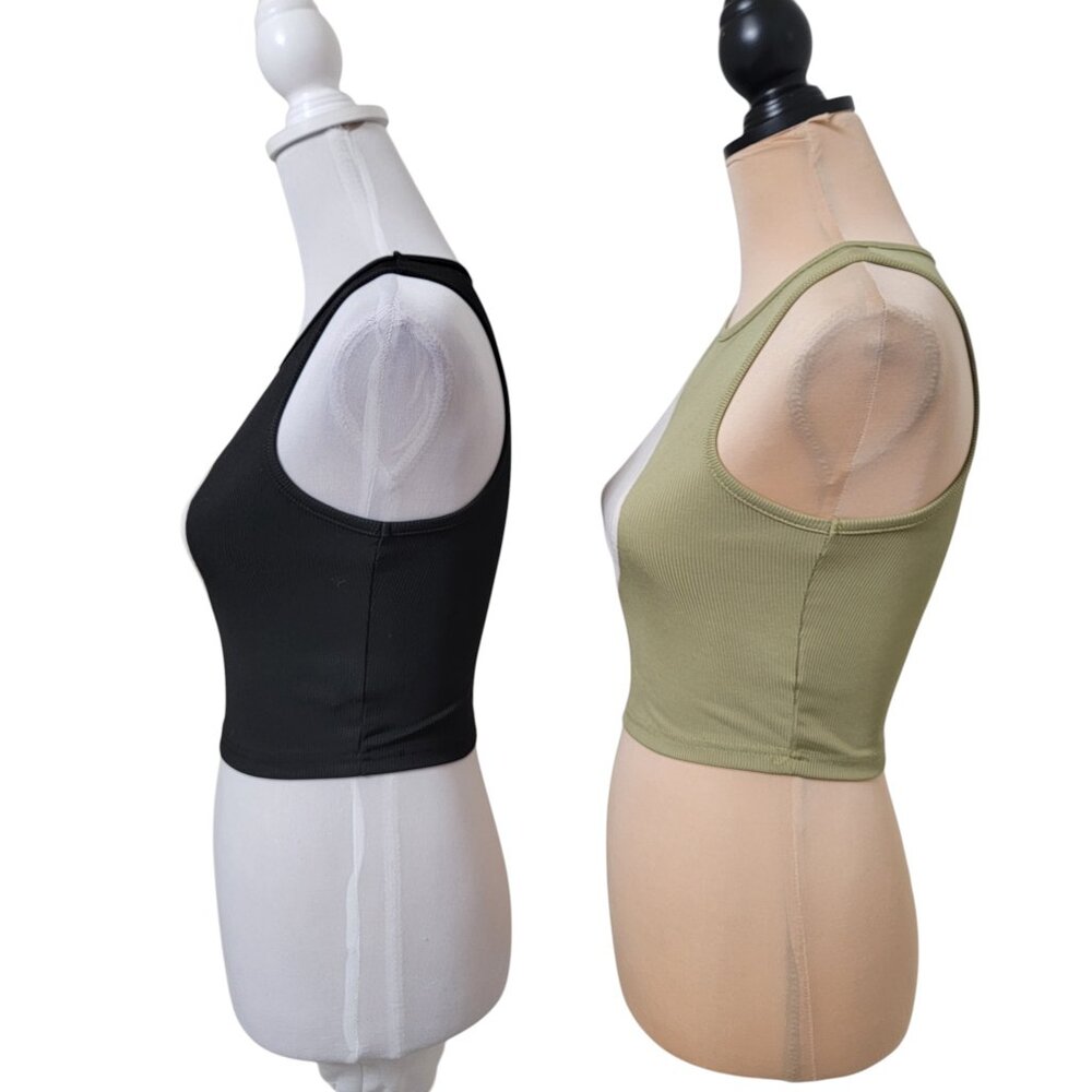 Shein Size S (4) Unity Color Block Ribbed Knit Tank Top, Short/Cropped.  2 For 1 - Picture 2 of 15